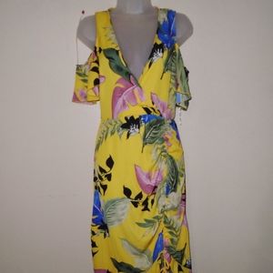 Yellow Floral Print Dress